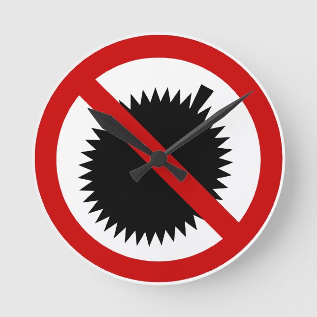 NO Durian Tropical Frucht ⚠ thailändischen Zeichen Runde Wanduhr (Vorderseite)