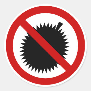 NO Durian Tropical Frucht ⚠ thailändischen Zeichen Runder Aufkleber