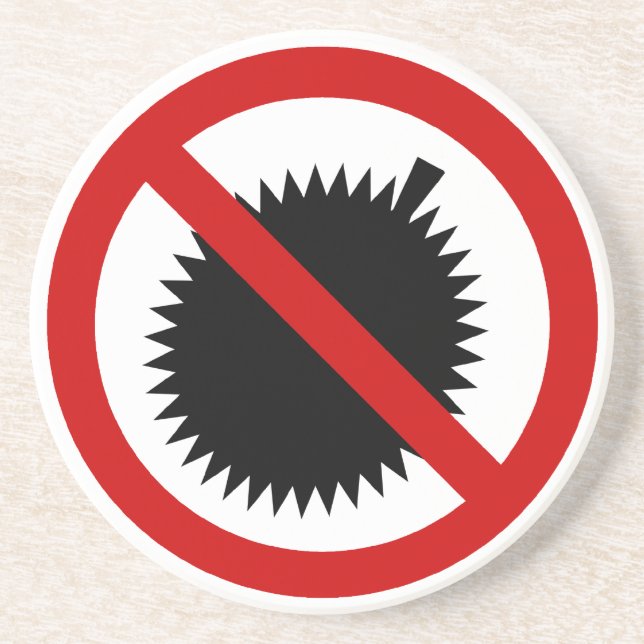 NO Durian Tropical Frucht ⚠ thailändischen Zeichen Sandstein Untersetzer (Vorne)