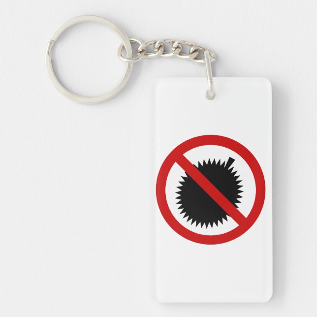NO Durian Tropical Frucht ⚠ thailändischen Zeichen Schlüsselanhänger (Vorderseite)