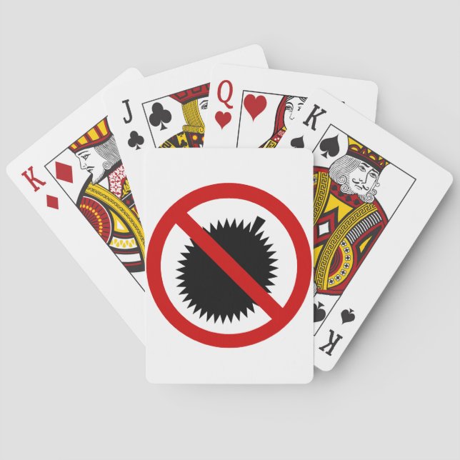 NO Durian Tropical Frucht ⚠ thailändischen Zeichen Spielkarten (Rückseite)