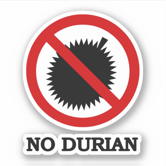NO Durian Tropical Fruchtzeichen Aufkleber (Vorderseite)