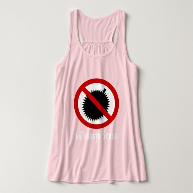 NO Durians ⚠ thailändisches Skriptzeichen ⚠ Tank Top (Design Vorderseite)