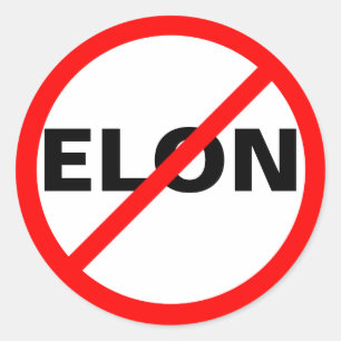 "NO ELON" RUNDER AUFKLEBER