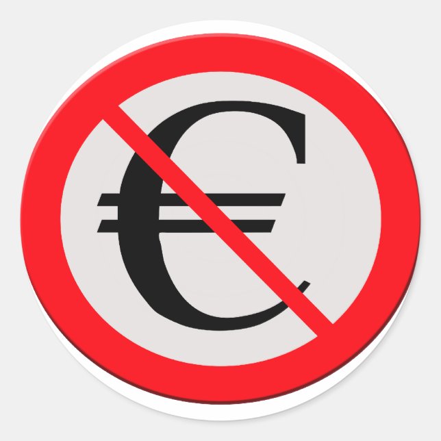 No Euro Runder Aufkleber (Vorderseite)