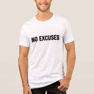 No Excuses Fettgedruckte Fitness-Typografie Tri-Blend Shirt