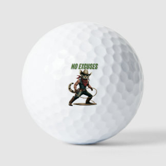 No Excuses Fitness Quote – Bold Gym Typography Golfball