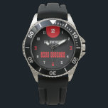 No Excuses Just Results Black Armbanduhr<br><div class="desc">Stay motivated every day with this bold No Excuses Just Results watch. Designed with a clean black background, strong red motivational text, and a mix of black and red numbers, this clock creates a powerful and energetic fitness aesthetic. The phrase “NO EXCUSES JUST RESULTS” stands proudly in the center, reminding...</div>