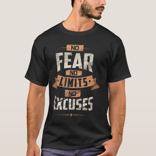 No Fear" Unisex Printed Oversized Classic T-Shirt (Vorderseite)
