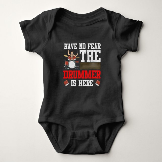 No Fechtdämpfer ist hier Drum Player Schlagzeug Baby Strampler (Vorderseite)