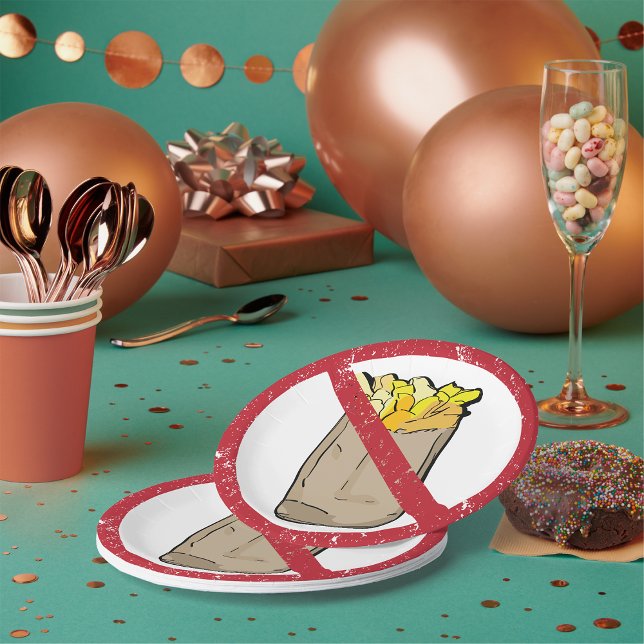 No Fries Sign Pappteller (Von Creator hochgeladen)