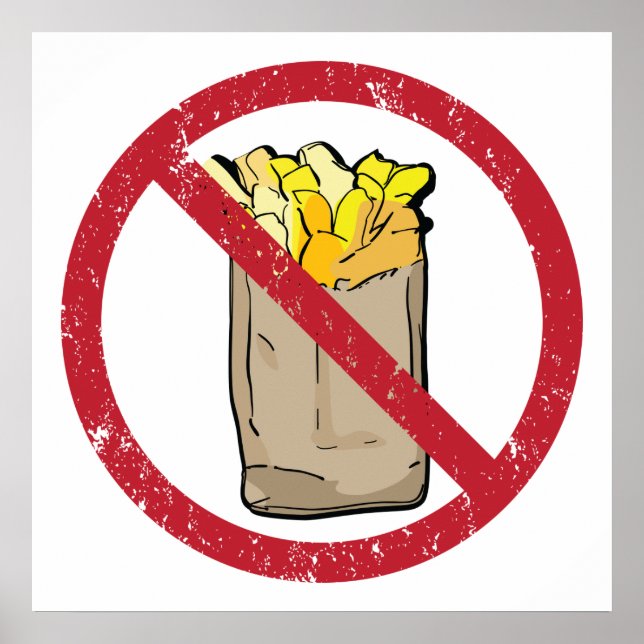 No Fries Sign Poster (Vorne)