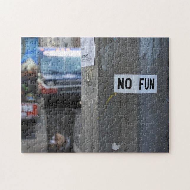 NO FUN Pole Graffiti Urban Fotografy New York NY (Horizontal)