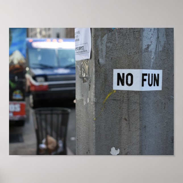 NO FUN Pole Graffiti Urban Fotografy New York NY Poster (Vorne)