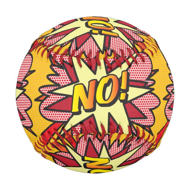 NO Fun Retro Comic Pop Kunst Baseball (Vorderseite)