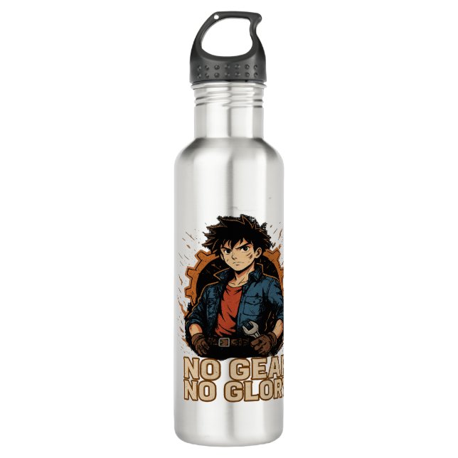 No Gear N Glory Edelstahlflasche (Vorderseite)