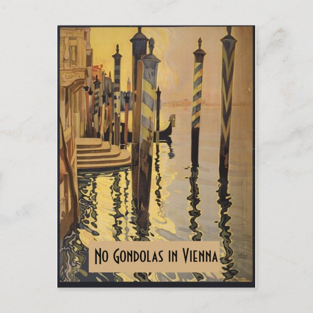 No Gondolas Vienna Vintag Venedig Postkarte (Vorderseite)