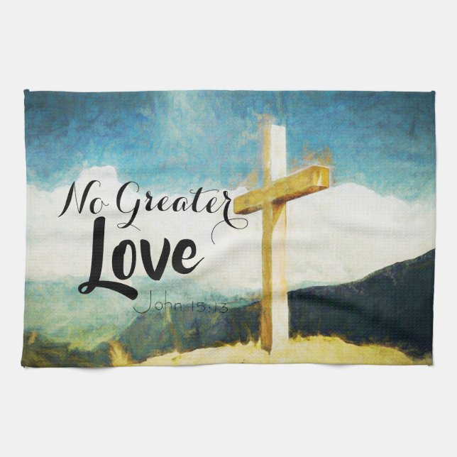 No Greater Love John 15:13 Serviettes d'Écriture (Horizontal)