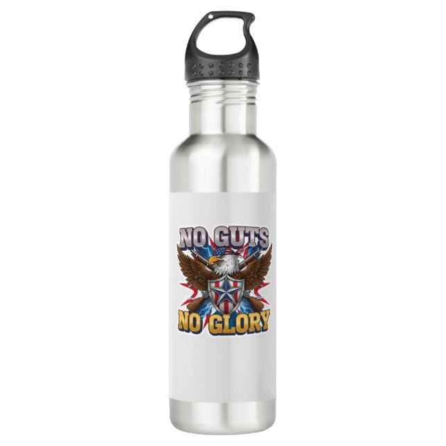 No Guts, No Glory: Motivational & Success Mindset  Edelstahlflasche (Vorderseite)