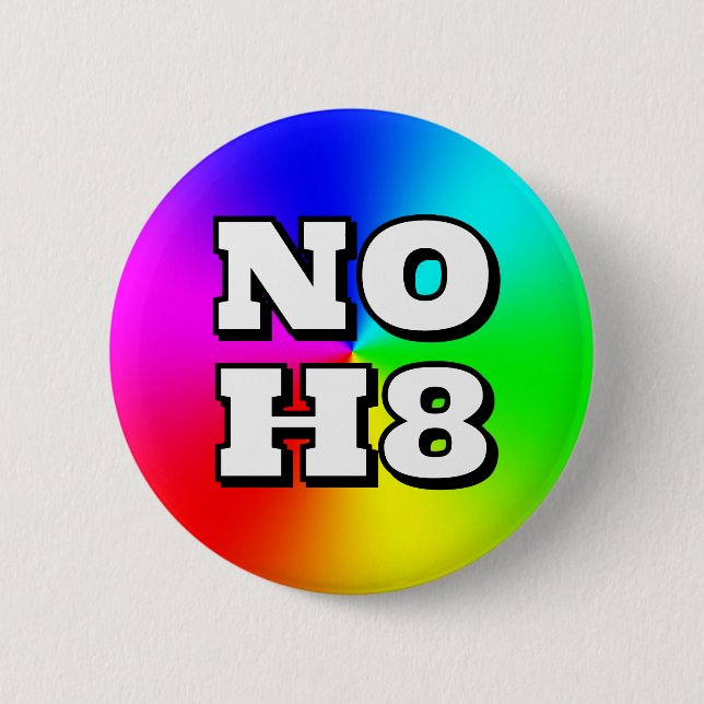 NO H8 (Sie können die Wörter ändern) Button (Vorderseite)