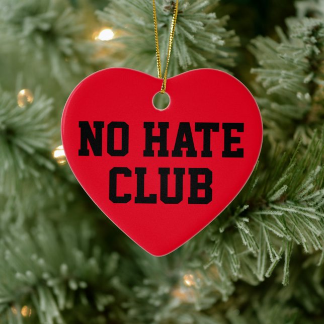No Hate Club Keramik Ornament (Baum)