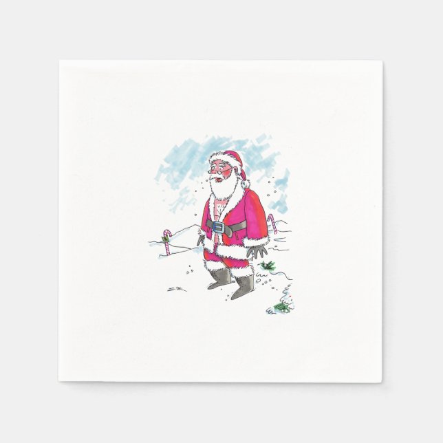 No Ho-Ho-Ho cocktail serviettes en papier (Devant)
