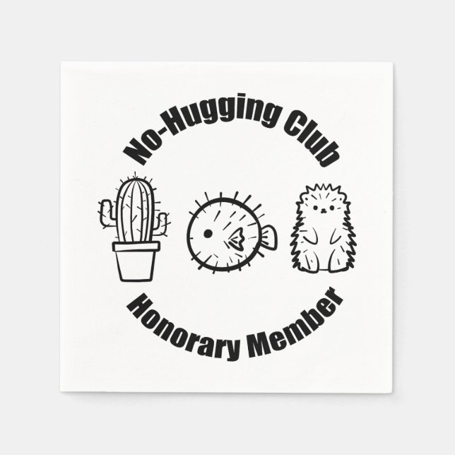 No Hugging Club Serviette (Vorderseite)