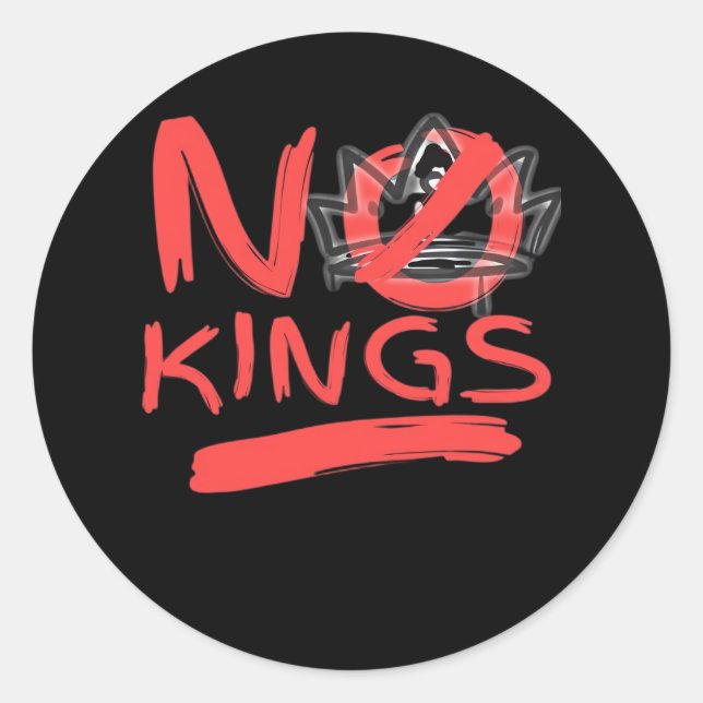 No King Simple Clean Design Runder Aufkleber (Vorderseite)