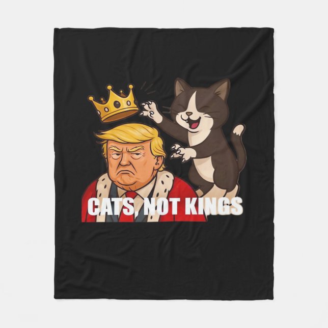 No Kings Anti Cats Funny Classic Style Fleecedecke (Vorderseite)