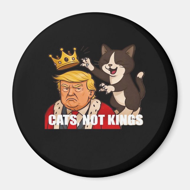 No Kings Anti Cats Funny Classic Style Magnet (Vorne)