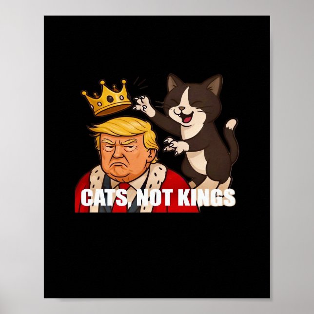 No Kings Anti Cats Funny Classic Style Poster (Vorne)