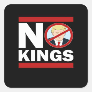 No Kings Anti Classic Minimal Clean Quadratischer Aufkleber