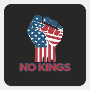 No Kings Anti Classic Retro Stil Quadratischer Aufkleber