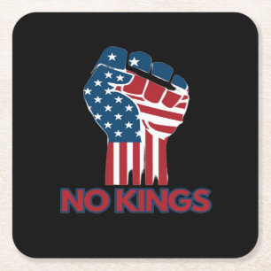 No Kings Anti Classic Retro Stil Rechteckiger Pappuntersetzer