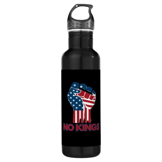 No Kings Anti Classic Retro Style Edelstahlflasche (Vorderseite)