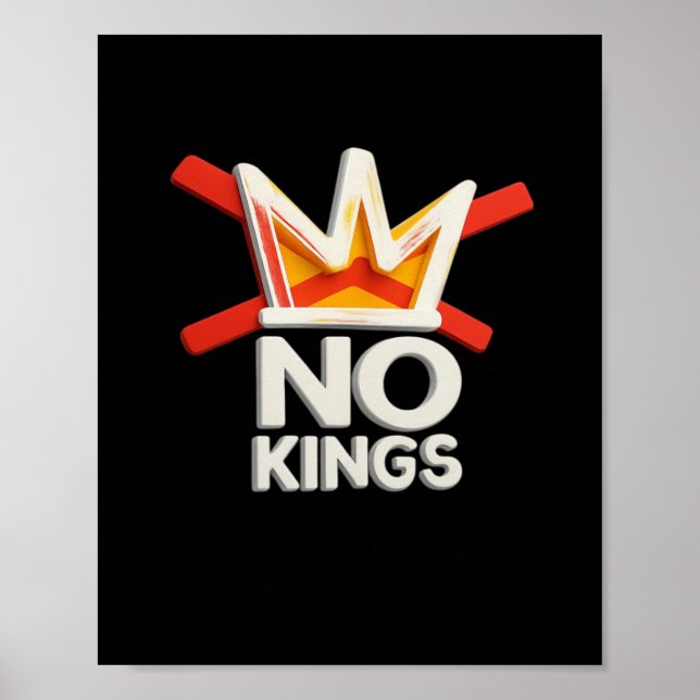 No Kings Anti Minimal Clean Design Poster (Vorne)
