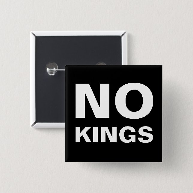 No Kings bold protest Button (Vorne & Hinten)