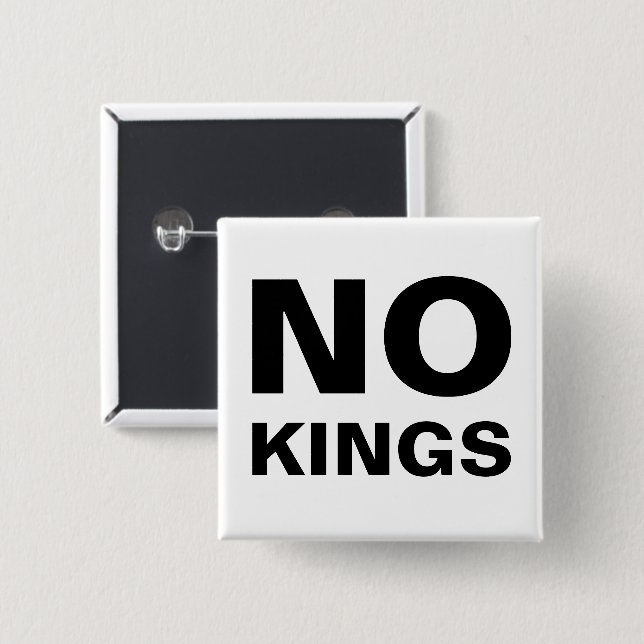 No Kings bold typography protest Button (Vorne & Hinten)