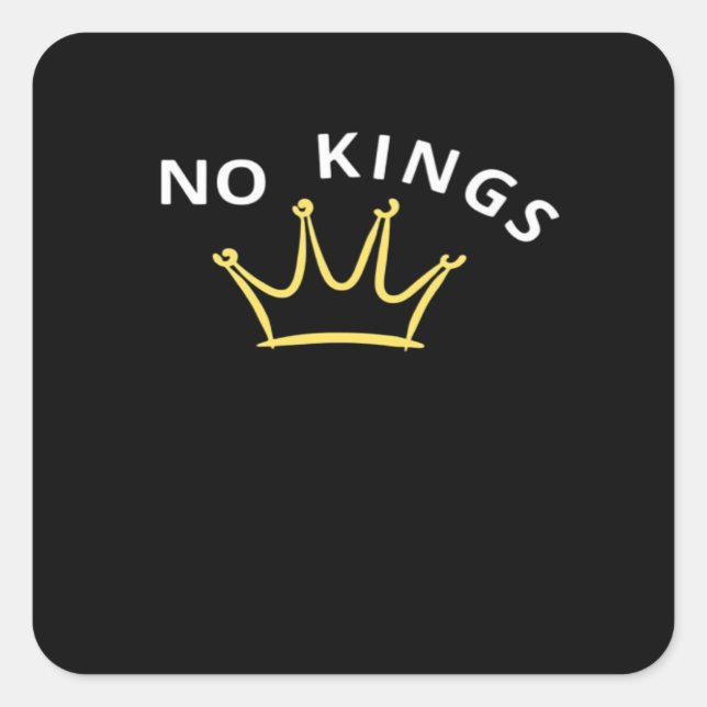 No Kings Classic Retro Cool Quadratischer Aufkleber (Vorderseite)