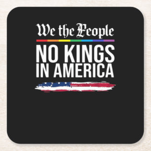 No Kings Day Classic Patriotischer Stil Rechteckiger Pappuntersetzer
