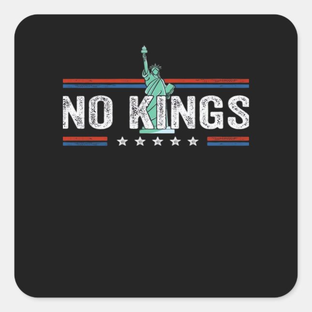 No Kings Day Retro Classic Design Quadratischer Aufkleber (Vorderseite)