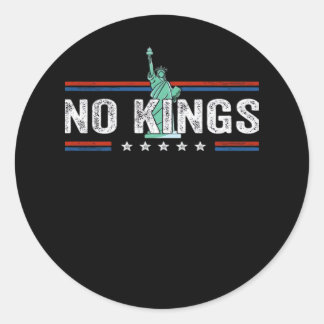 No Kings Day Retro Classic Design Runder Aufkleber