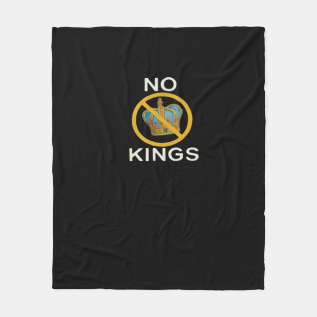 No Kings  Funny Design Fleecedecke (Vorderseite)