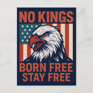 No Kings Geboren Free Bleibe Free Eagle Feiertagspostkarte