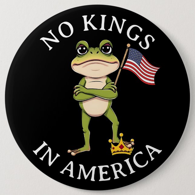 No Kings in America Anti-Trump Protest Large Button (Vorderseite)
