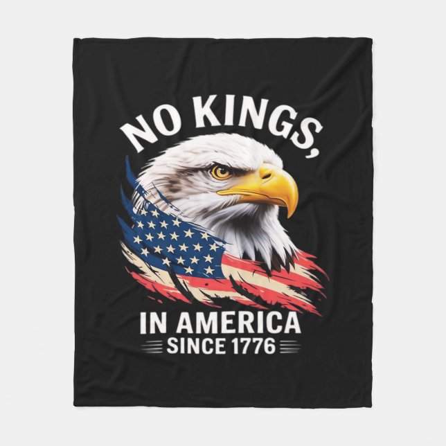 No Kings In America Classic Retro Graphic Design Fleecedecke (Vorderseite)