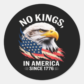 No Kings In America Classic Retro Graphic Design Runder Aufkleber