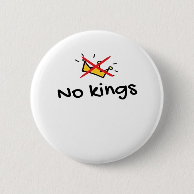 No Kings In America Classic Retro Style Button (Vorderseite)