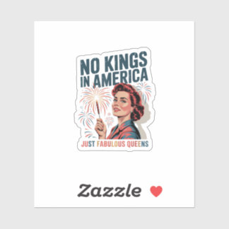 No Kings In America Fabulous Queens Pride 2025 Des Aufkleber