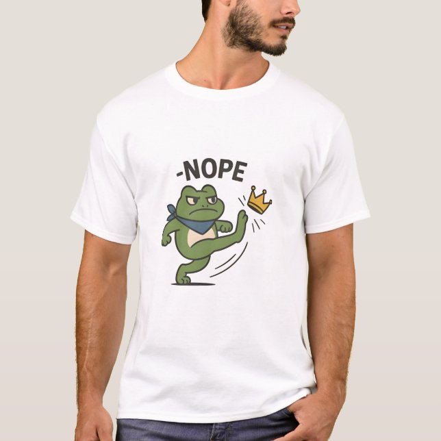 No Kings in America Frog No Kings Democracy T-Shirt (Vorderseite)